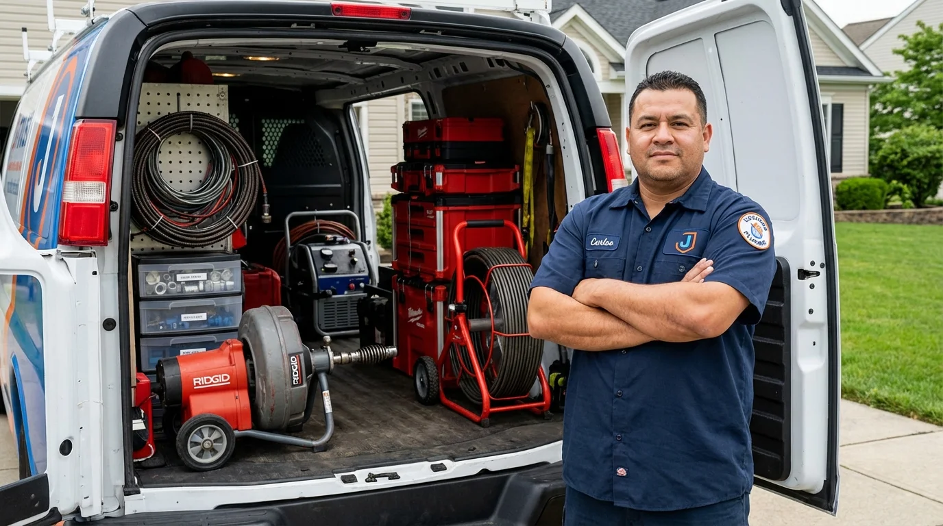 Professional drain cleaning equipment and Johns Plumbing LLC plumber in Hephzibah