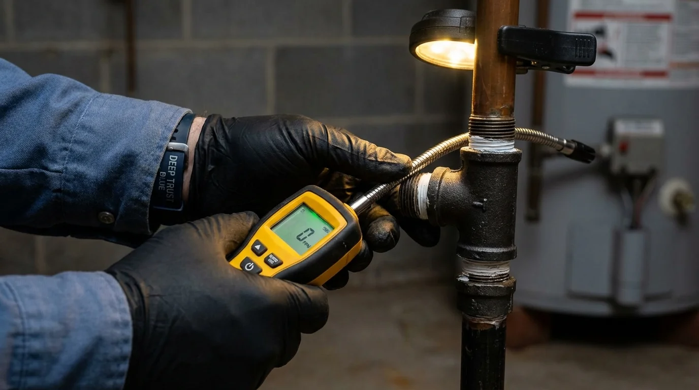 Gas leak detection with electronic sniffer by Johns Plumbing LLC in Hephzibah