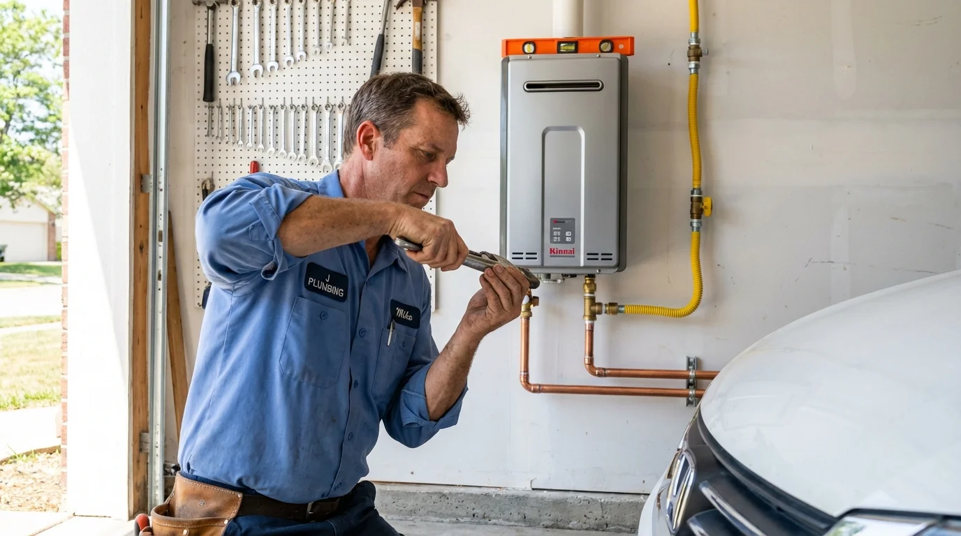 Tankless water heater installation by a Johns Plumbing LLC plumber in Hephzibah